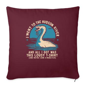 Monstre de la rivière Hudson Kipsy Cryptozoologie Cryptid - Housse de coussin décorative 45 x 45 cm - bordeaux - Devant
