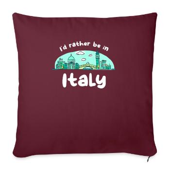 Je préfère être en Italie Vacancier Eiffel - Housse de coussin décorative 45 x 45 cm - bordeaux - Devant