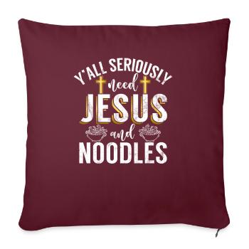 Cadeaux pour les amateurs de nouilles - Housse de coussin décorative 45 x 45 cm - bordeaux - Devant