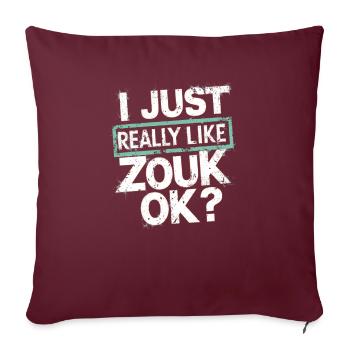 Cadeau de danse Zouk - Housse de coussin décorative 45 x 45 cm - bordeaux - Devant