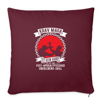 Krav Maga Combattant Autodéfense - Housse de coussin décorative 45 x 45 cm - bordeaux - Devant