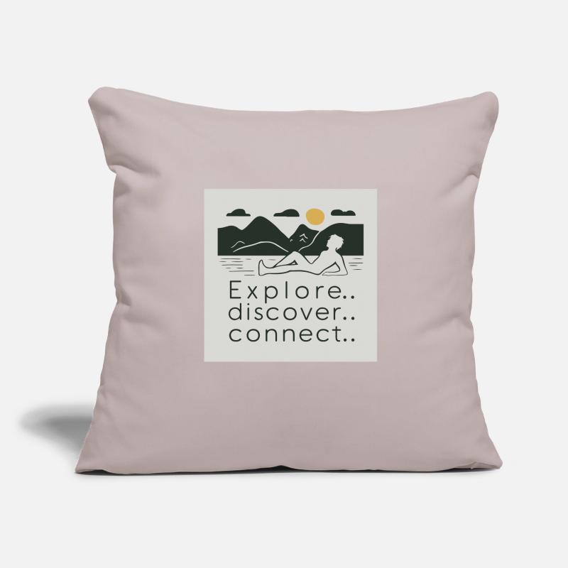 EXPLORE. DISCOVER. CONNECT. Sofa pillowcase 17,3'' x 17,3'' (45 x 45 cm)