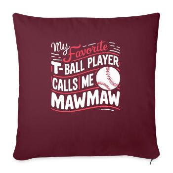 Journée des grands-parents de grand-mère de baseball - Housse de coussin décorative 45 x 45 cm - bordeaux - Devant