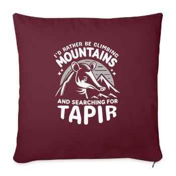 Tapir de montagne Animal Gardien de zoo Amoureux du tapir - Housse de coussin décorative 45 x 45 cm - bordeaux - Devant