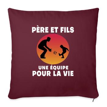 Vater und Sohn Retro Fußball Vintage Papa - Sofakissenbezug 45 x 45 cm - Burgunderrot - Vorne