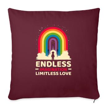 AuDHD Autisme TDAH Spectre autistique Neurodiversité - Housse de coussin décorative 45 x 45 cm - bordeaux - Devant
