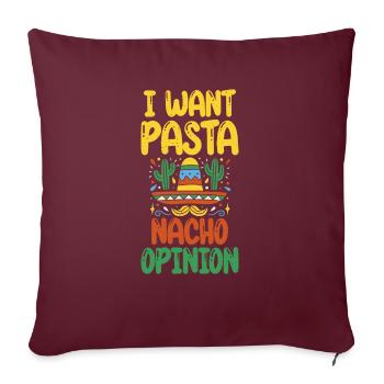 Cadeaux pour les amateurs de pâtes - Housse de coussin décorative 45 x 45 cm - bordeaux - Devant