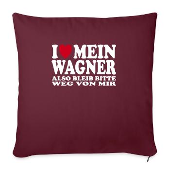 Drôle j’aime ma déclaration de Wagner - Housse de coussin décorative 45 x 45 cm - bordeaux - Devant