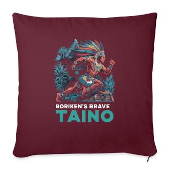 Taino-Indianer Puerto Rico Boricua Puerto-Ricaner - Sofakissenbezug 45 x 45 cm - Burgunderrot - Vorne