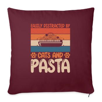 Cadeaux pour les amateurs de pâtes - Housse de coussin décorative 45 x 45 cm - bordeaux - Devant