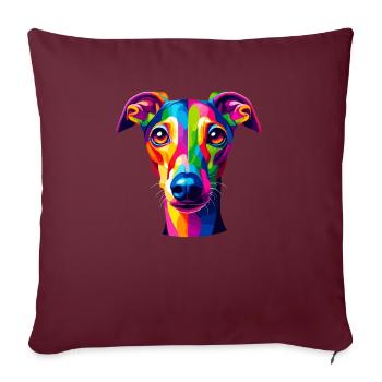 Bunte Pop Art Italienisch Windhund Italienisch - Sofakissenbezug 45 x 45 cm - Burgunderrot - Vorne