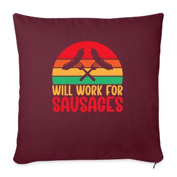 Sausage Lover - Sofakissenbezug 45 x 45 cm - Burgunderrot - Vorne