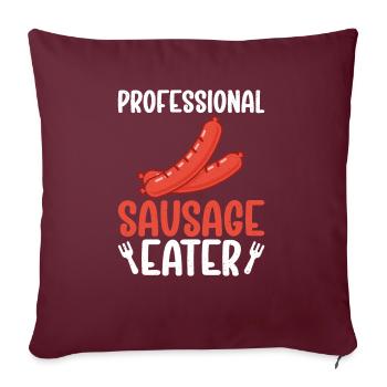 Sausage Lover - Sofakissenbezug 45 x 45 cm - Burgunderrot - Vorne