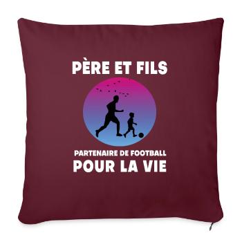 Vater und Sohn Retro Fußball Vintage Mann Papa - Sofakissenbezug 45 x 45 cm - Burgunderrot - Vorne