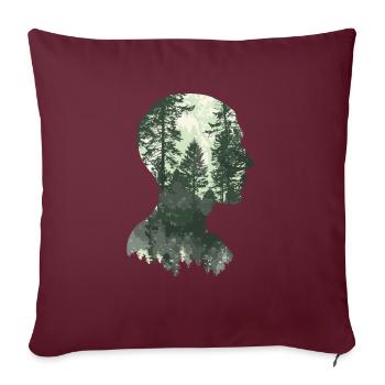 Shinrin Yoku Art Japonais Nature Forêt - Housse de coussin décorative 45 x 45 cm - bordeaux - Devant