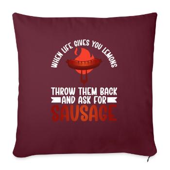 Sausage Lover - Sofa pillowcase 17,3'' x 17,3'' (45 x 45 cm) - burgundy - Front