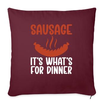 Sausage Lover - Sofa pillowcase 17,3'' x 17,3'' (45 x 45 cm) - burgundy - Front