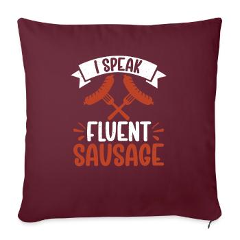 Sausage Lover - Sofa pillowcase 17,3'' x 17,3'' (45 x 45 cm) - burgundy - Front