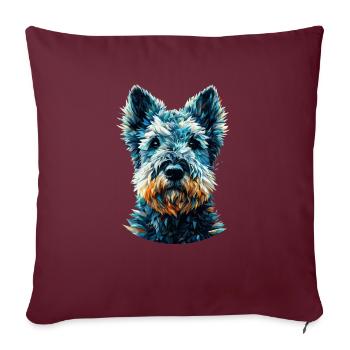 Polygon Art Kerry Blue Terrier Terriers - Sofakissenbezug 45 x 45 cm - Burgunderrot - Vorne