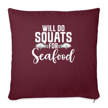 Cadeau pour les amateurs de fruits de mer - Housse de coussin décorative 45 x 45 cm - bordeaux - Devant