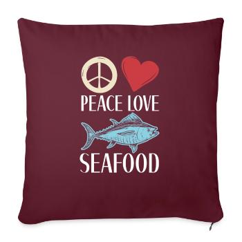 Cadeau pour les amateurs de fruits de mer - Housse de coussin décorative 45 x 45 cm - bordeaux - Devant
