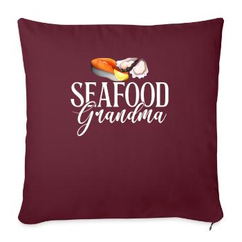 Cadeau pour les amateurs de fruits de mer - Housse de coussin décorative 45 x 45 cm - bordeaux - Devant