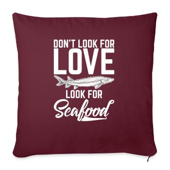 Cadeau pour les amateurs de fruits de mer - Housse de coussin décorative 45 x 45 cm - bordeaux - Devant