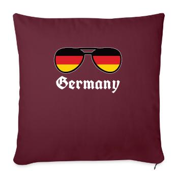 Lunettes de soleil drapeau allemand, Allemagne - Housse de coussin décorative 45 x 45 cm - bordeaux - Devant