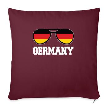Lunettes de soleil drapeau allemand, Allemagne - Housse de coussin décorative 45 x 45 cm - bordeaux - Devant