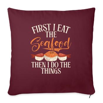 Cadeau pour les amateurs de fruits de mer - Housse de coussin décorative 45 x 45 cm - bordeaux - Devant
