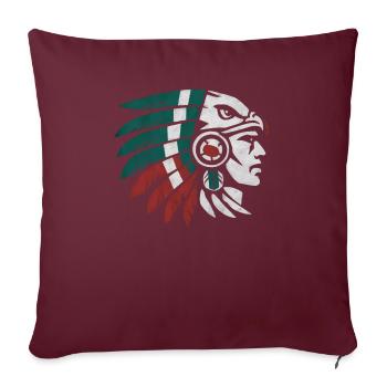 Guerrier aztèque Jaguar aztèque mexicain indigène - Housse de coussin décorative 45 x 45 cm - bordeaux - Devant