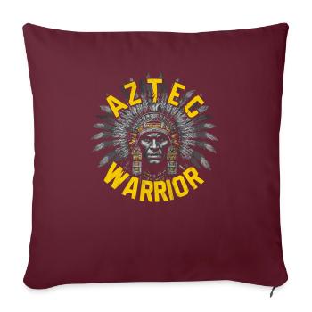 Guerrier aztèque Jaguar aztèque mexicain indigène - Housse de coussin décorative 45 x 45 cm - bordeaux - Devant