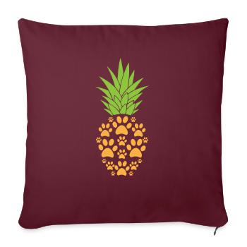 Hund Pfote Ananas Lustig Tropische Frucht Tier Wortspiel - Sofakissenbezug 45 x 45 cm - Burgunderrot - Vorne