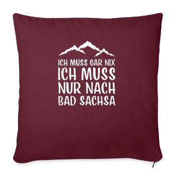 Bad Sachsa I Harz Brocken Brockenbahn Walpurgis - Housse de coussin décorative 45 x 45 cm - bordeaux - Devant