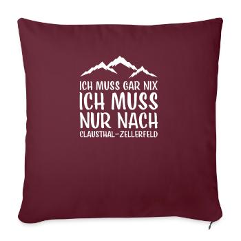 Clausthal Zellerfeld I Harz Brocken Brockenbahn - Housse de coussin décorative 45 x 45 cm - bordeaux - Devant