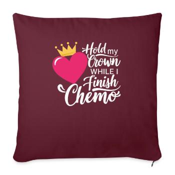 Mois de la sensibilisation au cancer du sein Pink Ribbon Chemo - Housse de coussin décorative 45 x 45 cm - bordeaux - Devant