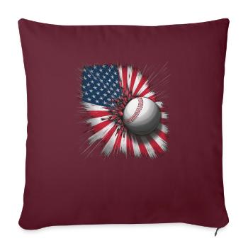Baseball Hommes Femmes Enfants Joueur Lanceur Softball - Housse de coussin décorative 45 x 45 cm - bordeaux - Devant