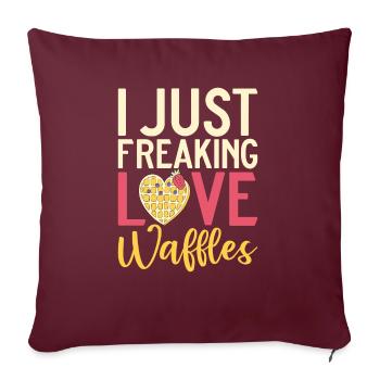 Waffle Lover Gifts - Sofa pillowcase 17,3'' x 17,3'' (45 x 45 cm) - burgundy - Front
