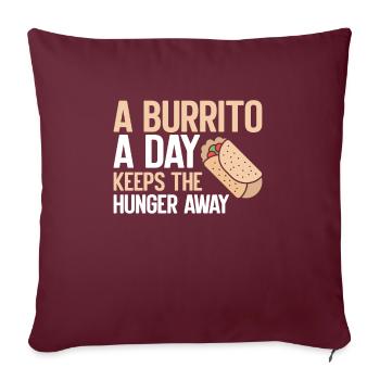 Cadeau Burrito - Housse de coussin décorative 45 x 45 cm - bordeaux - Devant