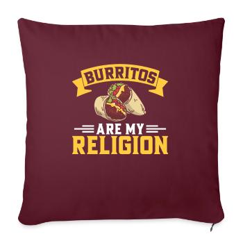 Cadeau Burrito - Housse de coussin décorative 45 x 45 cm - bordeaux - Devant