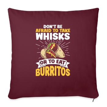 Cadeau Burrito - Housse de coussin décorative 45 x 45 cm - bordeaux - Devant