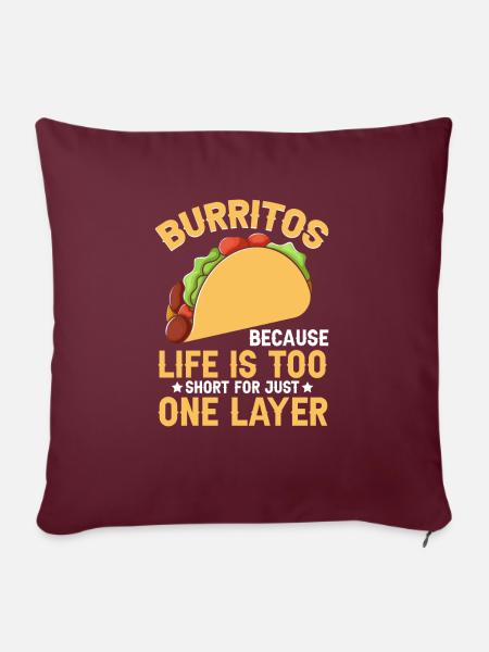 Burrito Gift - Sofakissenbezug 45 x 45 cm - Burgunderrot