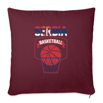 Serbien Basketball Serbie Basket Kosarka Srbija - Housse de coussin décorative 45 x 45 cm - bordeaux - Devant