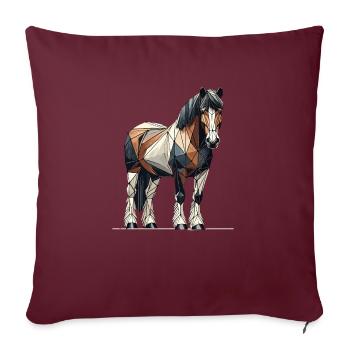 Art géométrique Équitation Chevaux Équitation - Housse de coussin décorative 45 x 45 cm - bordeaux - Devant