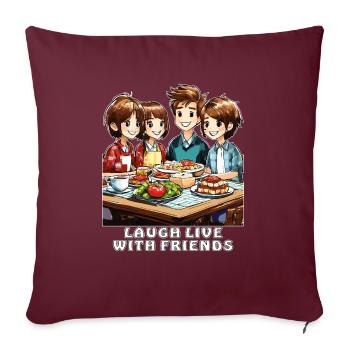 FREUNDE LAUGH EN DIRECT AVEC DES AMIS - Housse de coussin décorative 45 x 45 cm - bordeaux - Devant