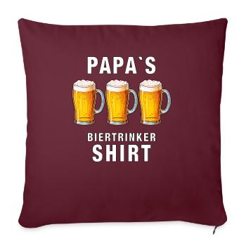 PAPA ́S Chemise de buveur de bière - Housse de coussin décorative 45 x 45 cm - bordeaux - Devant