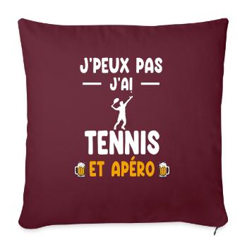 Tennisspieler Ich kann nicht Ich habe Tennis Mann Aperitif - Sofakissenbezug 45 x 45 cm - Burgunderrot - Vorne