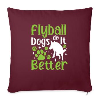 Flyball Canine Sport Agility Parcour Dog - Sofakissenbezug 45 x 45 cm - Burgunderrot - Vorne