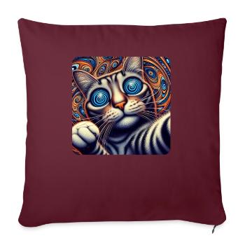 Chats Selfie, Weirdcore Nerd Photographie Chat - Housse de coussin décorative 45 x 45 cm - bordeaux - Devant