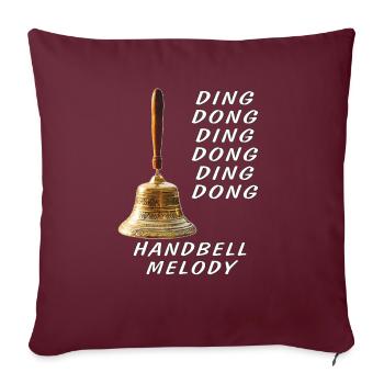 DING DONG MÉLODIE DE CLOCHE À MAIN - Housse de coussin décorative 45 x 45 cm - bordeaux - Devant